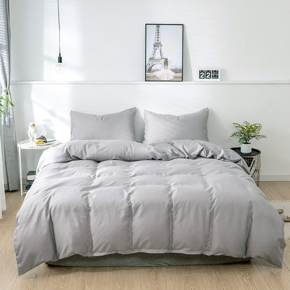 Capa de Edredom Nórdica Lixada Cor Sólida 220x240 Solteiro Casal Queen King Conjunto de Roupa de Cama Simples Fronha Roupa de Cama (Sem Lençol)