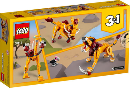 LEGO Blocos de Montar 31112 Série Criativa Versátil Leão Selvagem Brinquedo Quebra-Cabeça Montado Infantil Presente