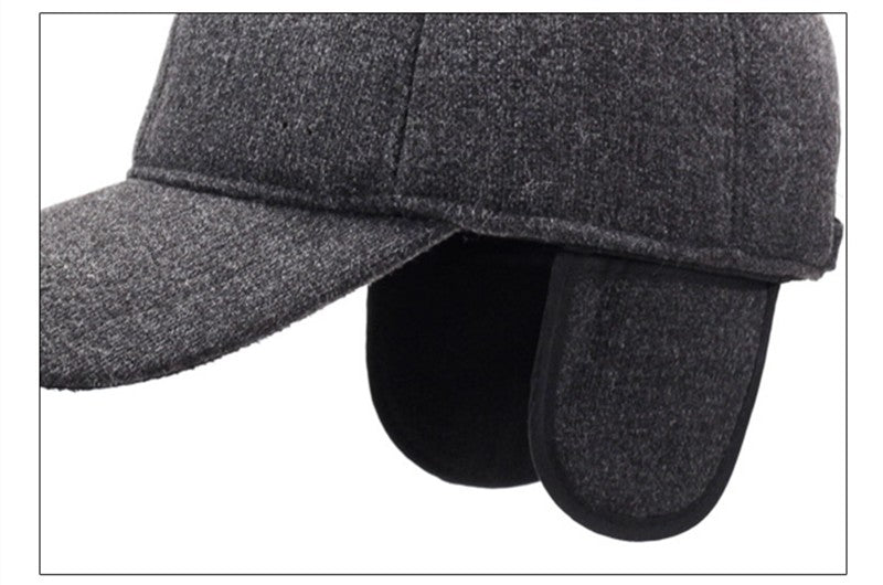 NORTHWOOD Solid Cotton Winter Baseball Cap For Men Warm Windproof Trucker Caps Ear Flap Snapback Outdoor Dad Hats Bones