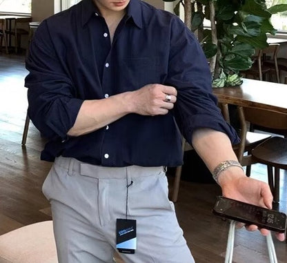 2025 European Style Premium Linen Shirt, Comfortable Men's Loose and Breathable Workwear Shirt UPF50+sun Protection