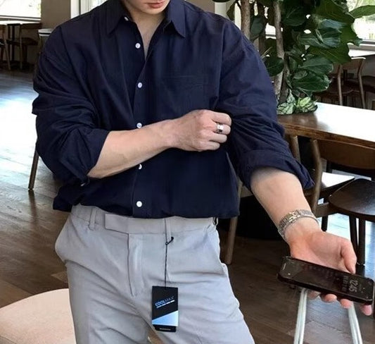 2025 European Style Premium Linen Shirt, Comfortable Men's Loose and Breathable Workwear Shirt UPF50+sun Protection