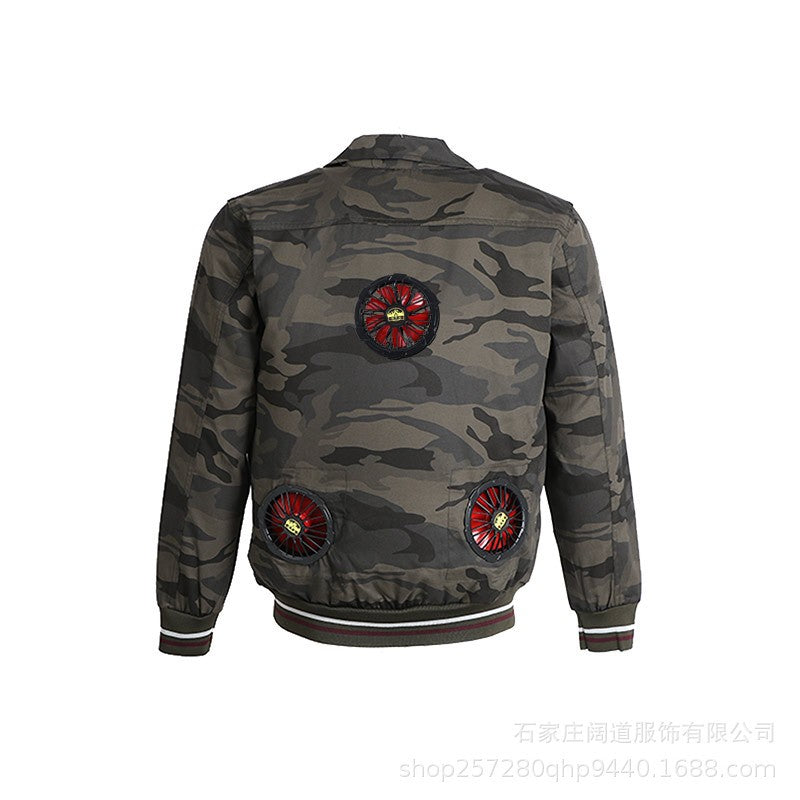 Summer Cooling with Fan Refrigeration Charging Air Conditioning Clothes Cotton Camouflage Clothing Construction Site Labo