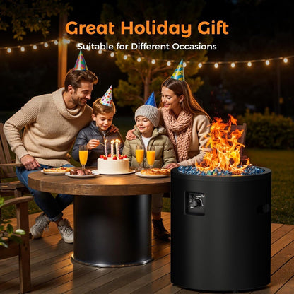 50,000 BTU Propane Fire Pit Outside, 23 inch Outdoor Fire Pit Round, Black Firepits for Outside Patio, Garden, Backyard