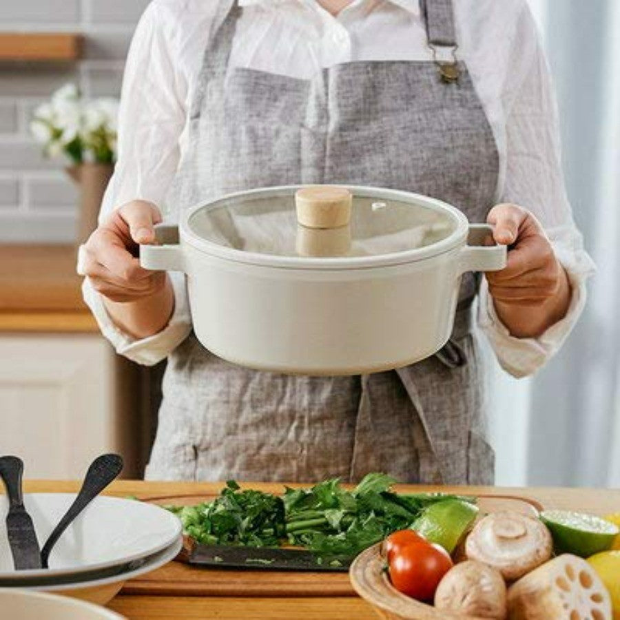 Conjunto de Panelas Antiaderentes para Cozinha, 4 Peças, com Tampa, Revestimento Cerâmico Saudável, Panela de Cozido, Panela, Compatível com Indução