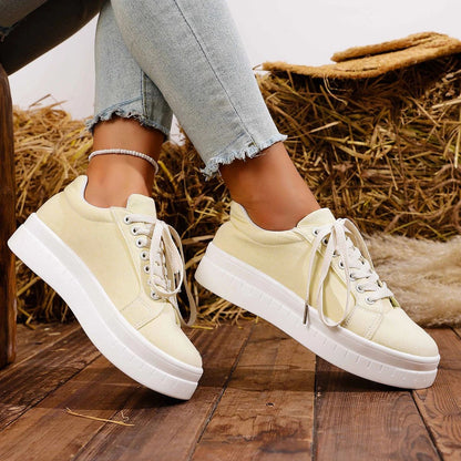 Tênis Feminino 2025 Nova Moda Casual Sapatos Femininos Tênis Designer de Verão Feminino Cadarço Plataforma Esporte Sapatos Feminino