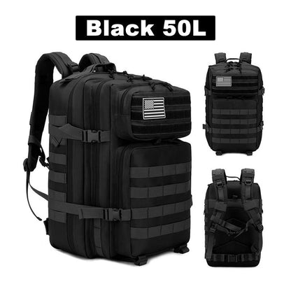 50L Tactical Backpack Men's Travel Large Capacity Rucksacks Men Waterproof Outdoor Sports Multi-functional Bags