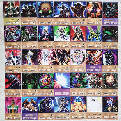100 unids Yu-Gi-Oh Anime Estilo Cartas Olhos Azuis Mago Negro Exodia Obelisco Slifer Ra Yugioh DM Cartão Clássico Proxy DIY Presente Infantil
