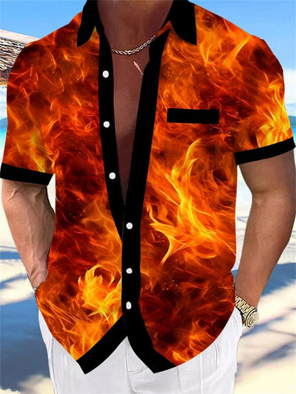 Summer Parrot 3D Printed Shirt Men's Fashion Shirt Single breasted Short sleeved Hawaiian Shirt Men's New Style