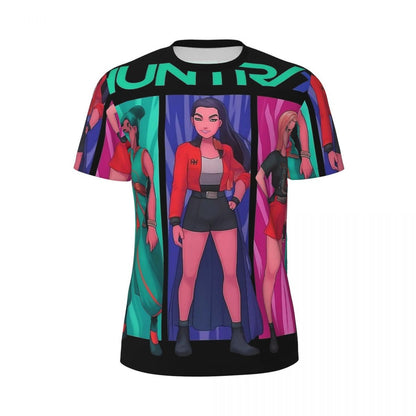 New Women's KPop Demon Hunters Graphic T-Shirt Korean Trendy Streetwear Top with Cartoon Character Prints Summer Fashion Top