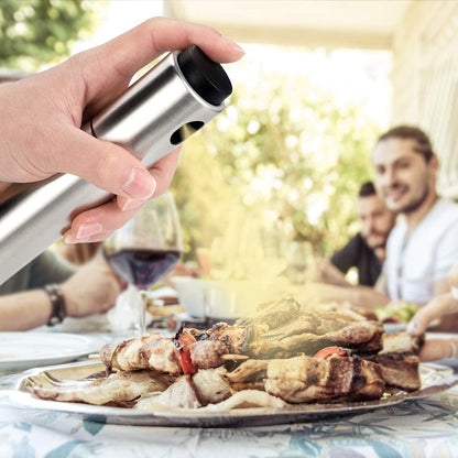 Difusor de spray de azeite para churrasco em aço inoxidável 304 de 100ml para cozinha, garrafa dispensadora, recipiente de esguicho, panela de injeção de vinagre/combustível