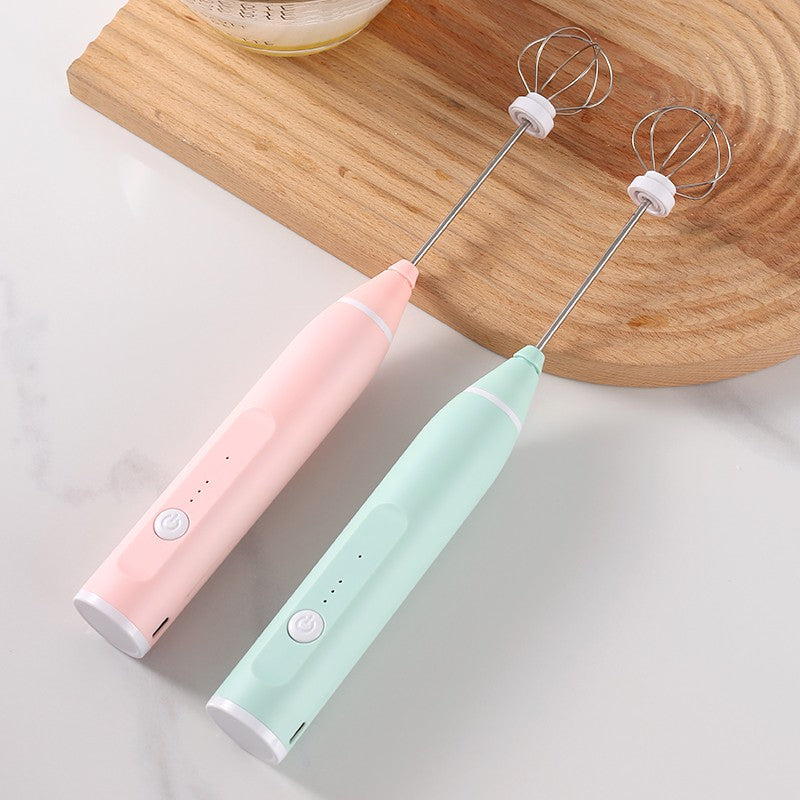 Handheld milk frother, egg beater, electric coffee machine, 3-speed rechargeable jam cake cream machine, kitchen blender