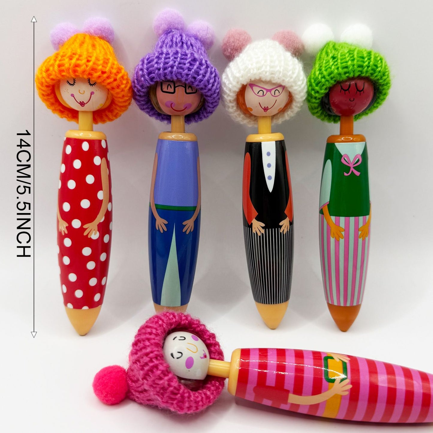 Christmas Doll Ballpoint Pen, Cute Cartoon Gel Pen 0.5mm Blue Ink, Suitable for Business Home or Office Supplies.