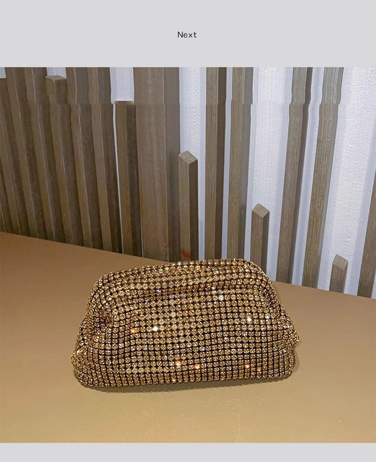 Luxury Glitter Cloud Bag Women's Handbag Crystal Shiny Rhinestones Diamond Evening Bag Wedding Party Clutch Purse Shoulder Bags