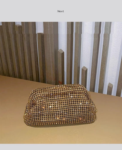 Luxury Glitter Cloud Bag Women's Handbag Crystal Shiny Rhinestones Diamond Evening Bag Wedding Party Clutch Purse Shoulder Bags