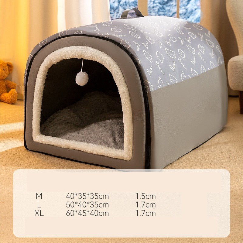 Cama de Cachorro de Inverno Autorrequecível Casa de Filhotes Aconchegante Tenda de Dormir para Gatos Caverna para Gatos Camas Ninho de Gatinhos Interno Cabana de Canil para Cães Gatos Pequenos e Médios