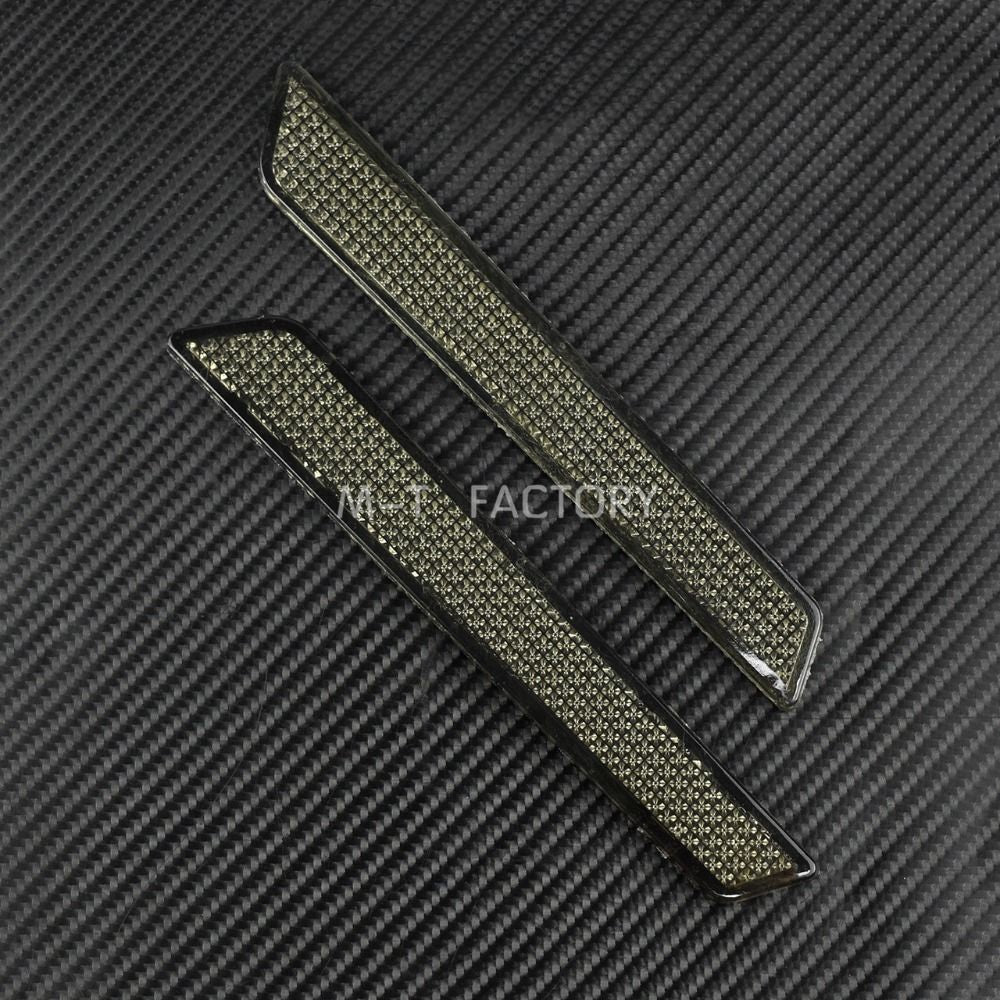 Motorcycle 2PCS Hard Saddlebag Smoke Guard Latch Covers Reflector For Harley Touring Road King Road Street Glide FLT 2014-2018