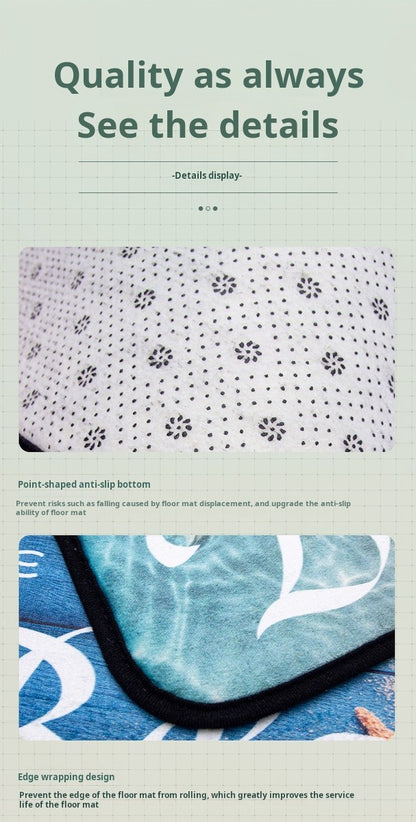 Merry Christmas Blue Star Snowflake Welcome Mat Bathroom Living Room Bedroom Kitchen Office Holiday Christmas Decoration Carpet