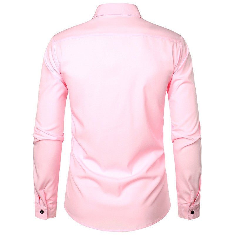 New 2025 Men's Long Sleeve Tuxedo Shirts Fashion Party Wedding Male Dress Shirts Ruffle Pleated Design Solid Shirt Chemise Homme