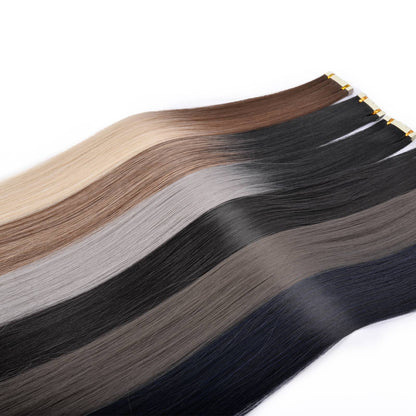 Straight Tape in Hair Extensions Natural Hair Extensions Mini Tape ins Invisible Seamless Blonde Silky Natural Tape ins For Wome