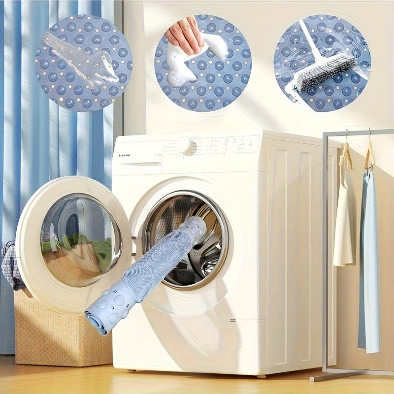 Non-Slip Bath Mat with Massage Feature Oblong Shower Floor Rug Non-Textile Water Absorbent Bathroom Mat with Suction Cups