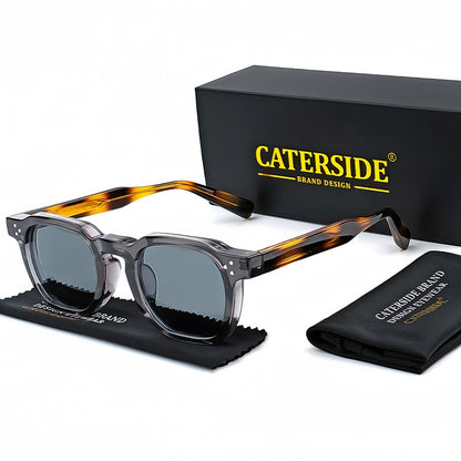 Óculos de Sol Retrô Punk CATERSIDE Masculino Armação Pequena Quadrada Design Personalizado Óculos de Sol Feminino Viagem Festa Negócios Festival Presente