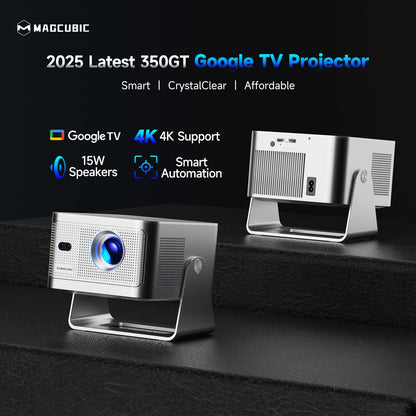 Projetor Magcubic HY350MAX GT 900 ANSI com Google TV, projetor nativo 1080p, foco automático, portátil, Android, home theater