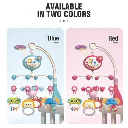 Baby Musical Crib Mobile And Rattle Remote Control Function 360 Rotating Mobile Baby Toys With Projection Hanging Bell Toy Gifts