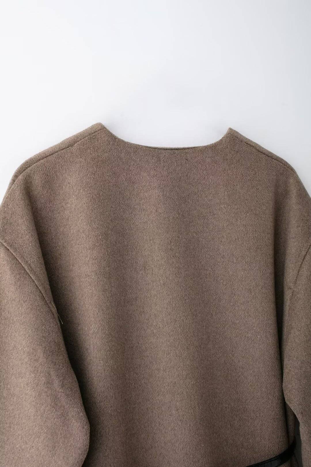 EDSA Women Soft Belted Jacket Wrap V-neck Long Sleeves New Elegant Lady Commute Outwear for Female