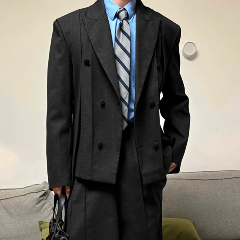 INCERUN Men Blazer Solid Color Lapel Long Sleeve Button Male Suit Streetwear Elegant 2025 Fashion Casual Thin Coats Men Blazer