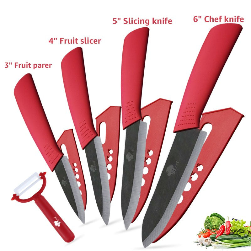 Conjunto de Facas de Cerâmica para Cozinha, 3 4 5 6 polegadas, Faca do Chef, Utilitária, para Fatiar, Cortar Frutas, Legumes, Comida de Bebê, para Descascar, Cabo Antiderrapante