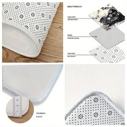 VIKAMA Christmas Tree Theme Rug, Soft Non-Slip Home Decor, Entrance Hall Doormat, Kitchen Two-Piece Mat Set, Bathroom Foot Mat