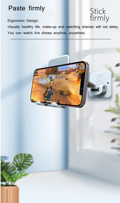 Wall Sticker Mount Tablet Stand Stretchable Arm Cell Phone Wall Holder Adjustable Wall Stand for iPad iPhone 4-12inch Universal