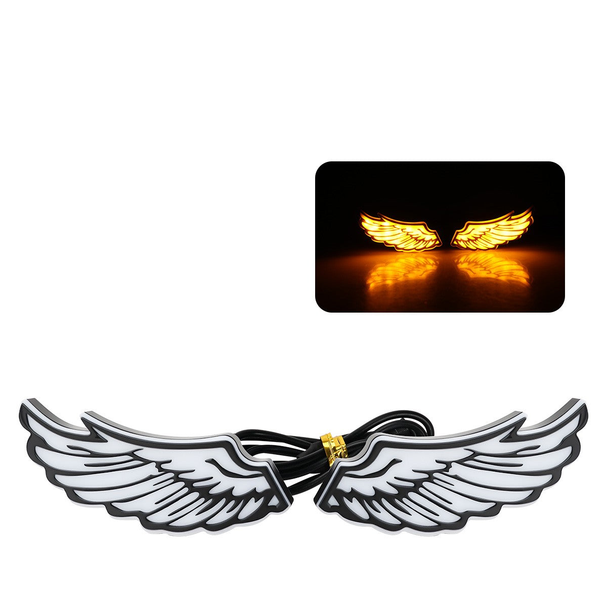Luz LED de Moto em Formato de Asa Olhos de Águia Luz Traseira Decorativa Luz Criativa Pisca-Pisca Indicador de Seta
