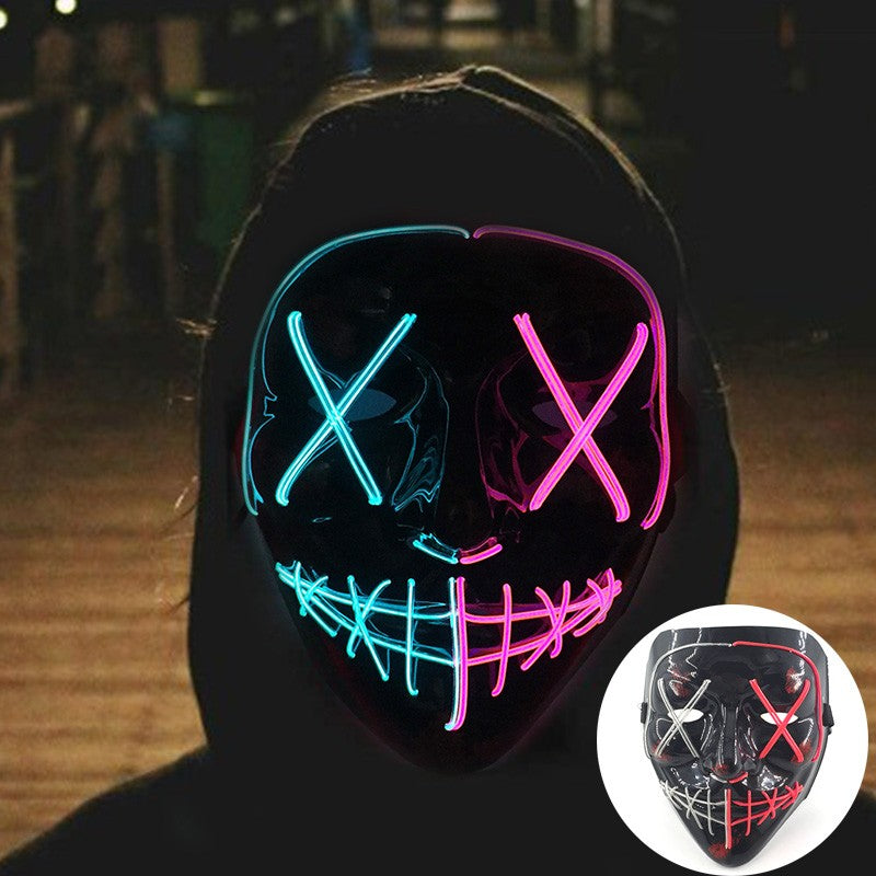 Cool Neon Light up Fox Mask Men Luminous Disguise Masks Glow in the Dark Cosplay Costume Trick or Treat Decoration