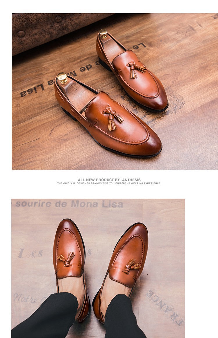 Social Shoe Male High Quality Formal Leather Shoes Men Casual Tassels Business Loafers For Man Dress Shoes Comfortable
