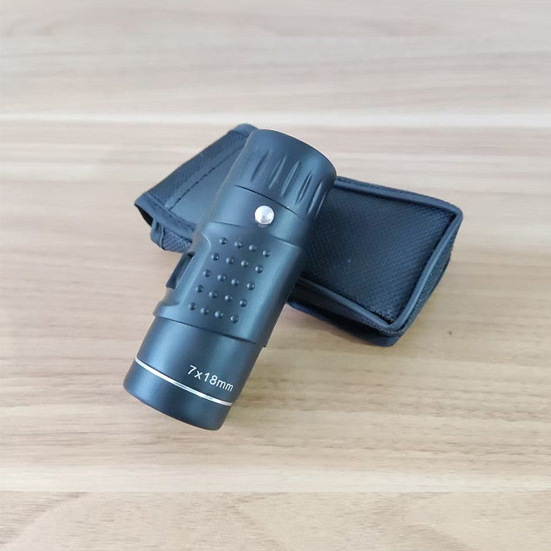 Minimonóculo HD 7X18 Ótica Totalmente Revestida Bak4 Telescópio de Bolso de Longo Alcance para Caça e Camping