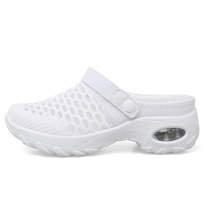 Women Walking Shoes Air Cushion Slip-On Orthopedic Diabetic Ladies Platform Mules Mesh Lightweight Slipper Wedge Female Sneaker