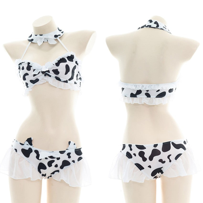 AniLV Cow Series Swimsuit Bodysuit Bikini Maid Unifrom Costume Summer Beach Kawaii Girl Swimwear Skirt Uniform Set Cosplay