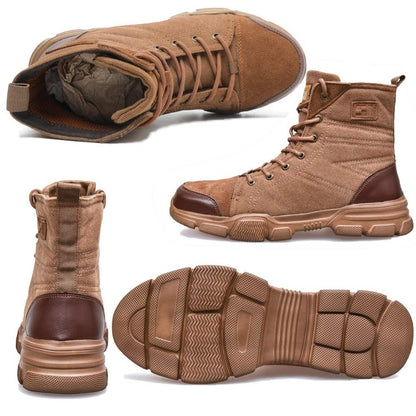 SUADEX Botas Masculinas de Bico de Aço Botas de Trabalho Indestrutíveis Sapatos de Trabalho Botas de Segurança para Deserto Calçados de Segurança 36-48