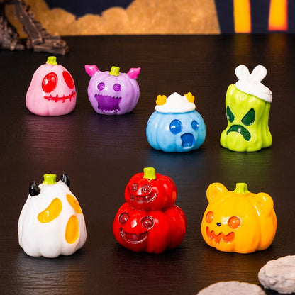8/16/24pcs Luminous Halloween Micro Landscape Miniature Figurine Resin Craft Mini Fairy Garden Ornament Pumpkin Ghost Decoration