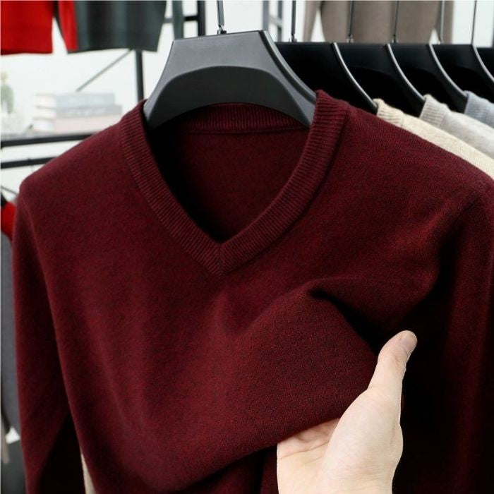 Men's Long Sleeve Knit Pullover Sweater Autumn Winter Soft Thermal Warm Classic Sweater Lightweight Black Light Gray Sweater