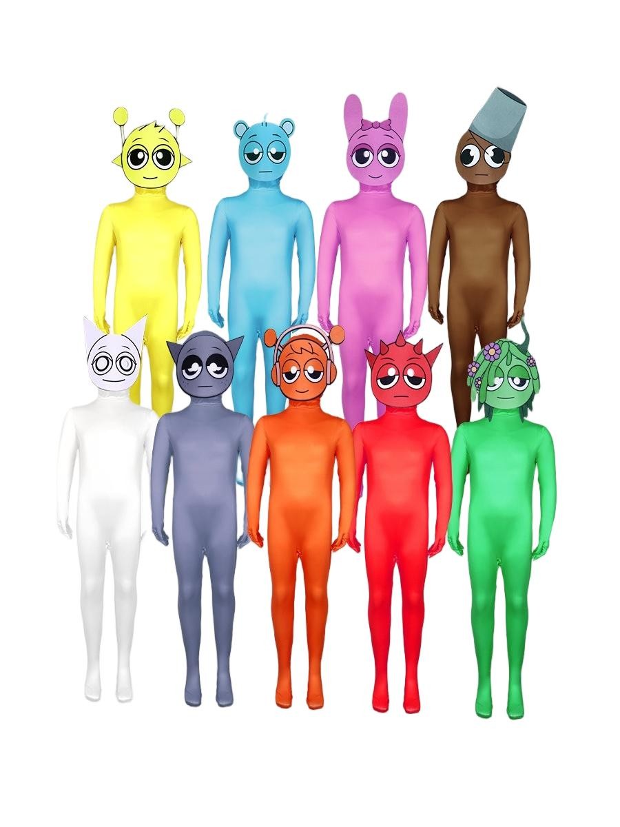 In-Stock Sprunki Incredibox Cosplay Costume - Halloween Stage Performance Bodysuit