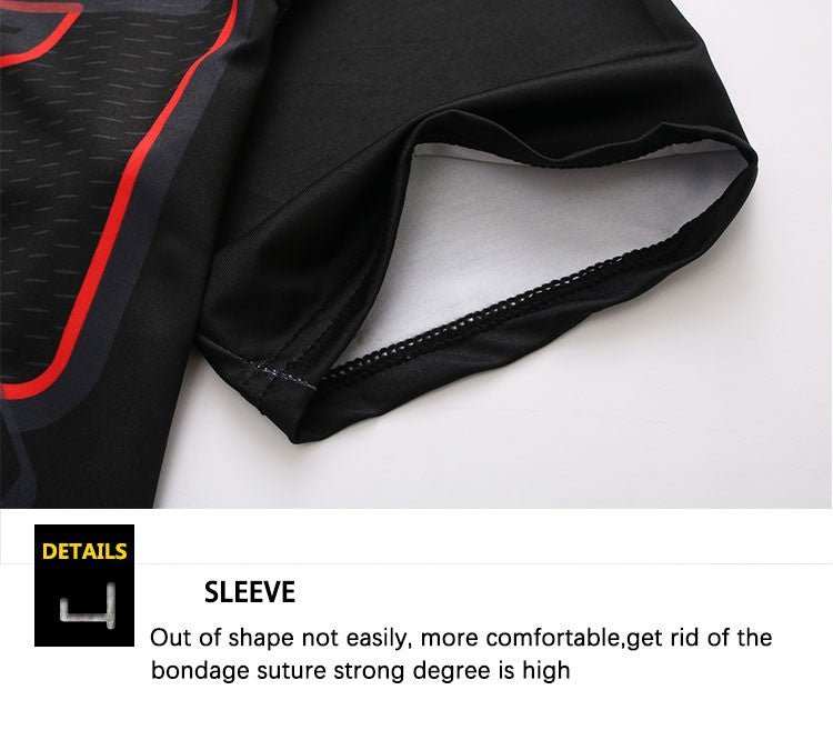 Sportswear Men T-shirt 3D Printing Ant Pattern Novel and Simple, Elastic Compression and Quick-drying Fitness Bodybuilding Shirt