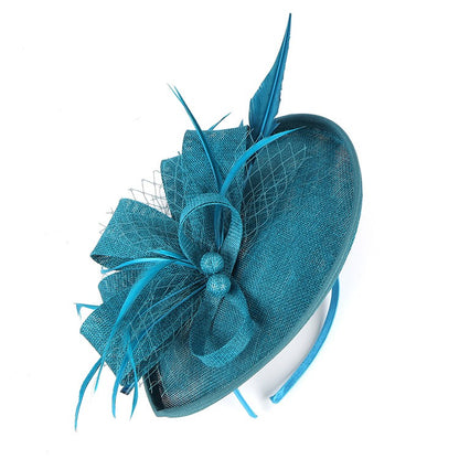 Fascinators de Luxo Kentucky Derby Chapéu de Igreja Design de Pérolas em Tela Laço Máscara Acessórios de Cabelo para Mulheres Senhoras