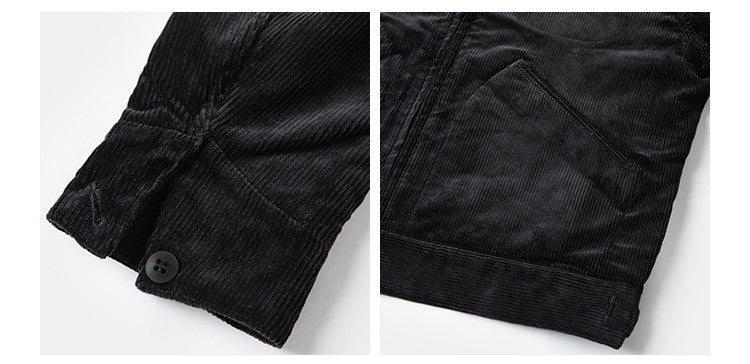Rugged Bronson Thickened Heavy Corduroy Coat Cossack Short Jacket Fleece Liner Jacket Cool