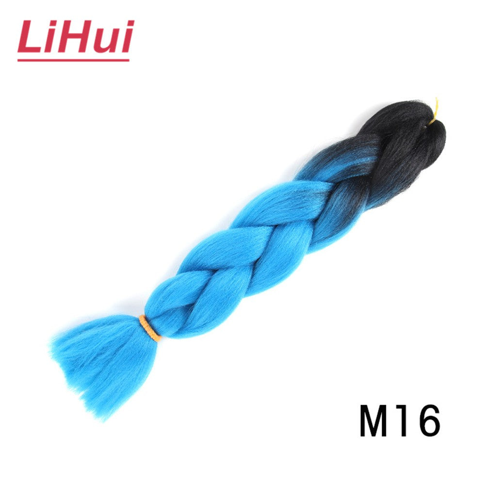 Cabelo Sintético Trança Jumbo 24 Polegadas Ombre Jumbo Extensão de Cabelo para Mulheres Tranças DIY Roxo Rosa Amarelo Cinza Lihu