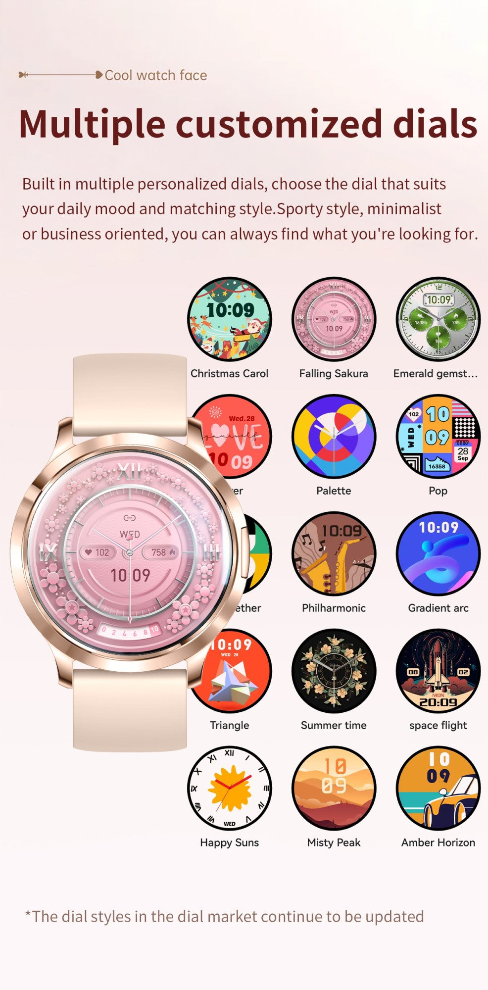 2026New Ultra Slim 1.32" HD AMOLED SmartWatch Women's Screen Always Display Time Heart Rate Calls HD High-end Fashion Smartwatch