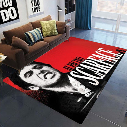 Retro S-Scarface Themed NonSlip Carpet for Living Room Sofa Decor Modern Rug Floor Mat for Men Bedroom Durable Area Rugs