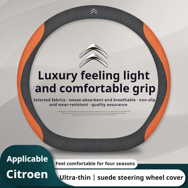 Capa de Volante de Couro para Carro Citroen C1 C2 C3 C4 C5 C6 C4L VTS Berlingo Picasso Aircross Sega Ely See C3-XR Acessórios