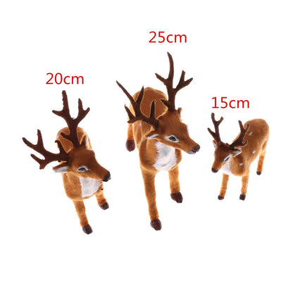 1pc 15cm/ 20cm/25cm New Cute Christmas Simulation Plush Plastic Reindeer Xmas Elk Plush Toy New Year Decorations